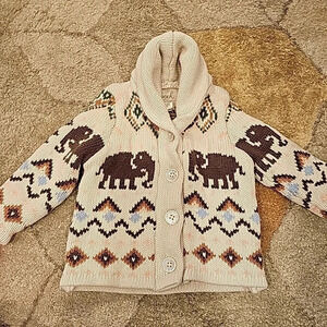 Peek Long Sleeve Cardigan Sweater Sz 6-12m 